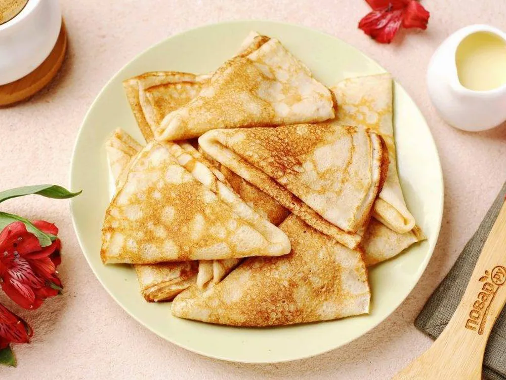 Блины с ветчиной и сыром